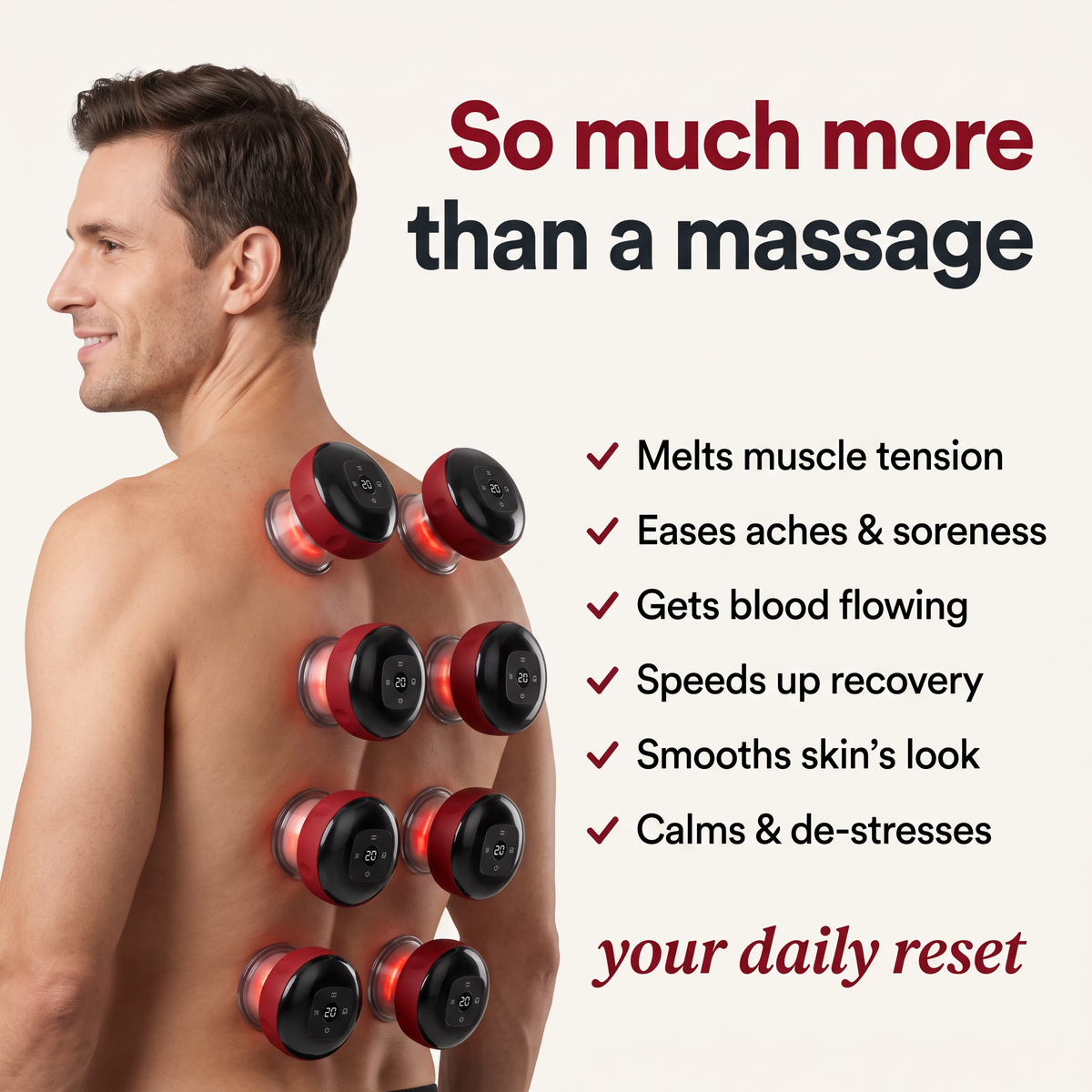 Cuprex Glow Pro — Smart Red Light Cupping Therapy Massager